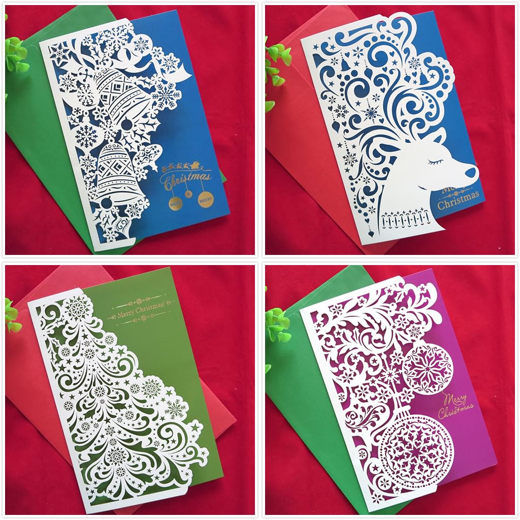 CO2 激光切割卡片紙3D圣誕賀卡