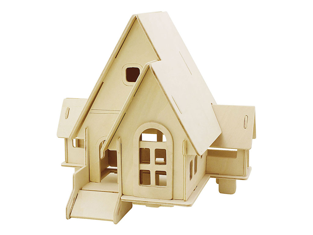 使用數控雕刻機制作木工 3D 拼圖玩具屋