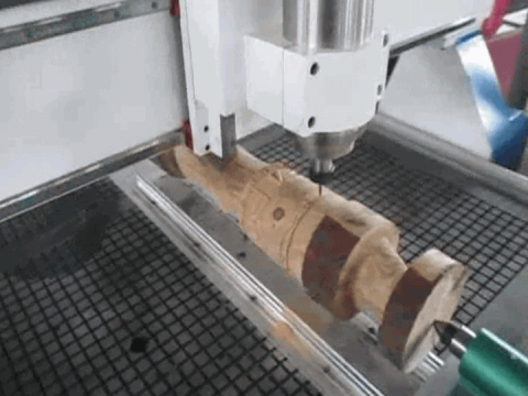 4x8ft Wood數(shù)控雕刻機，帶第四軸旋轉(zhuǎn)雕刻