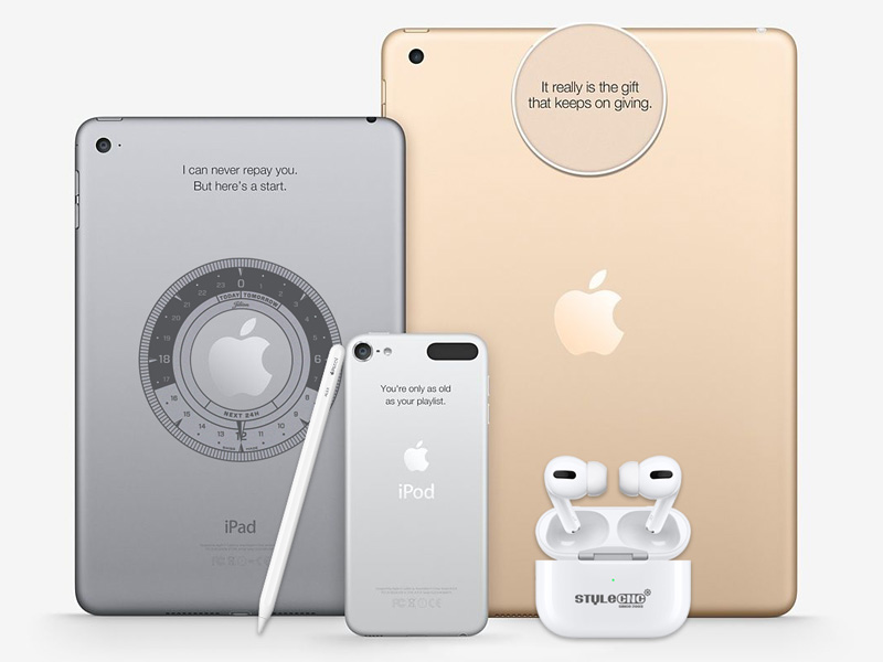 激光雕刻的 iPad、iPod、Airpods 和 Apple Pencil