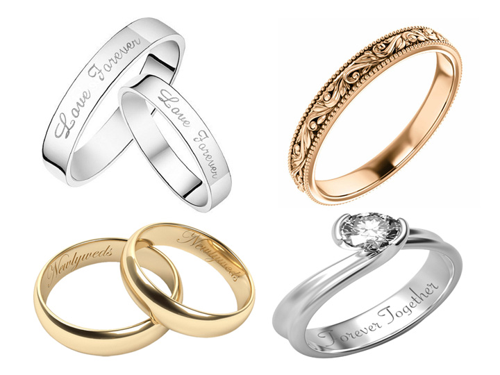 3D 旋轉激光雕刻銀和金戒指項目