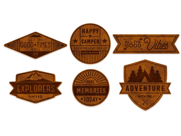 激光切割逼真的皮革徽章標簽