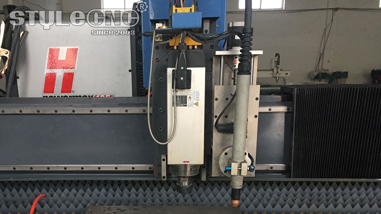 數控等離子切割工作臺與數控雕刻機主軸相結合 數控等離子切割工作臺與數控雕刻機主軸相結合